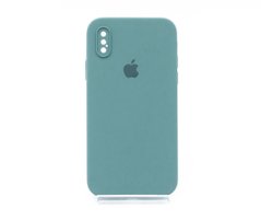 Силіконовий чохол Full Cover Square для iPhone X/XS pine green Camera Protective