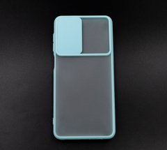 TPU чехол Camshield mate для Samsung A12 turquoise шторка/защита камеры