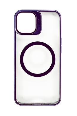 Чохол Fibra Window Leaf MagSafe для iPhone 13/14 clear/deep purple