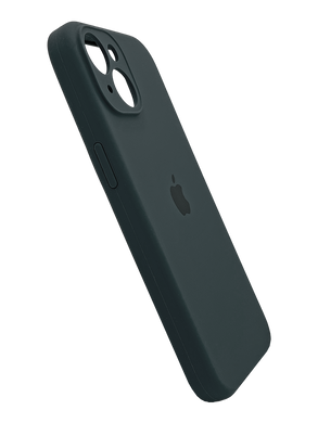 Силіконовий чохол Full Cover для iPhone 15 black green Full camera