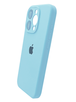 Силиконовый чехол Full Cover для iPhone 15 Pro sweet blue (sky blue) Full Camera