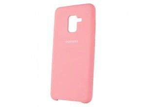 Силіконовий чохол Silicone Cover для Samsung A8 (2018) fluoriscence pink