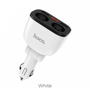 Автомобільний зарядний пристрій HOCO Z28 Power Ocean 2LighterPlug/160W/2USB/3,1A/LCD White