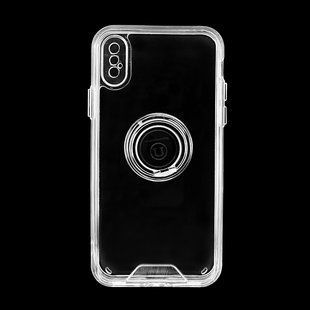 Чохол Space Ring Drop Protection для iPhone X/XS clear silver button