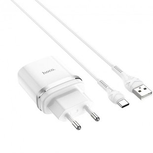 Сетевое зарядное устройство Hoco C12Q Smart Type-C 1usb/3A/QC3.0/1m white