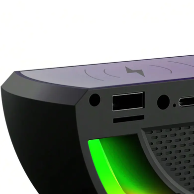 Бездротовий зарядний пристрій з RGB Light/Alarm Clock/Desk Lamp 15W black