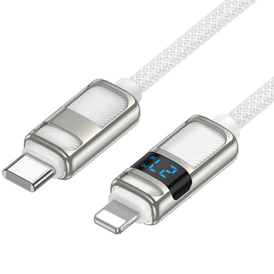 Кабель Hoco U137 Line with display Type-C to Lightning 27W/1.2m white