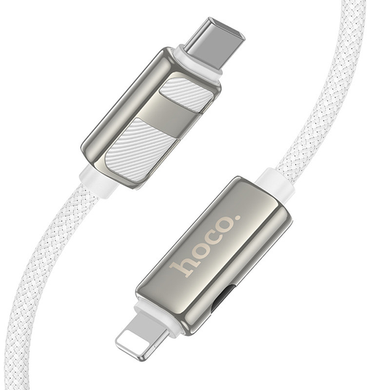 Кабель Hoco U137 Line with display Type-C to Lightning 27W/1.2m white