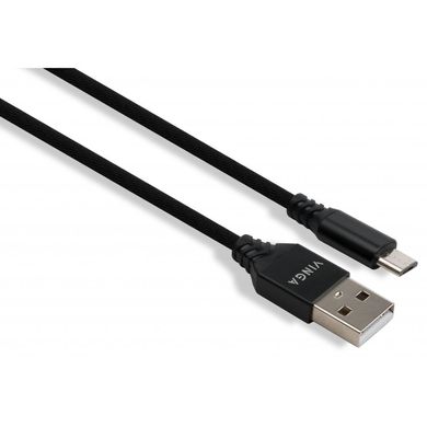 USB дата кабель Vinga USB 2.0 AM/micro 5P 1m Leather black(VCPDCMLS1BK)