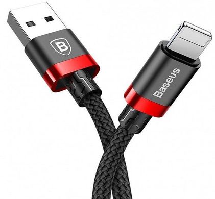USB кабель Baseus CALKLF-G Lightning 2.4A/1m red/black
