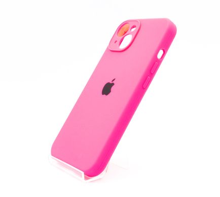 Силіконовий чохол Full Cover для iPhone 14 barble pink (hot pink) Full Camera