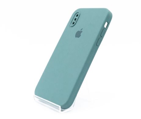 Силіконовий чохол Full Cover Square для iPhone X/XS pine green Camera Protective