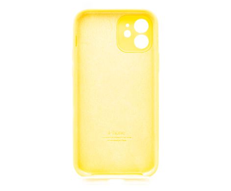 Силіконовий чохол Full Cover для iPhone 12 yellow Full Camera