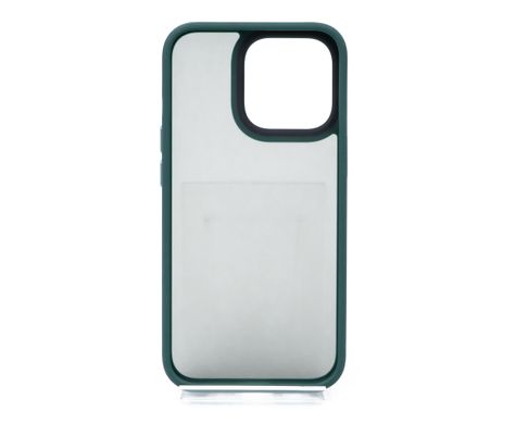 Чохол Shadow Matte Metal buttons для iPhone 13 Pro black/green (PC+TPU)
