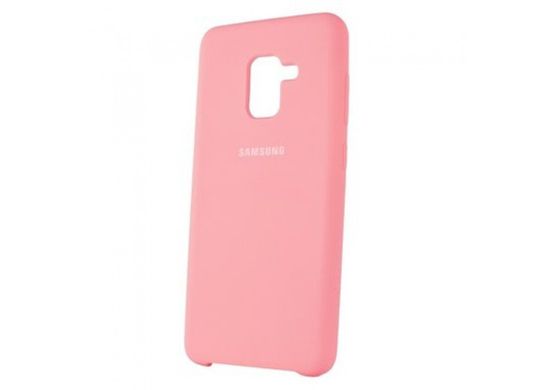 Силиконовый чехол Silicone Cover для Samsung A8 (2018) fluoriscence pink