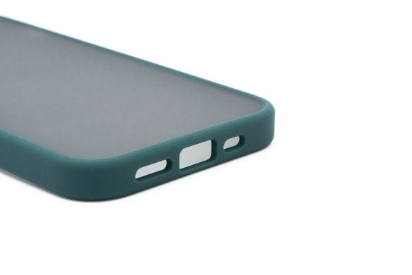 Чохол Shadow Matte Metal buttons для iPhone 13 Pro black/green (PC+TPU)