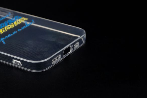 Силіконовий чохол MyPrint для iPhone 12 Pro/12 Full Camera clear (Героям Слава) yelow/blue