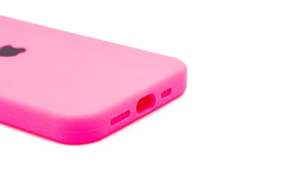 Силіконовий чохол Full Cover для iPhone 14 barble pink (hot pink) Full Camera