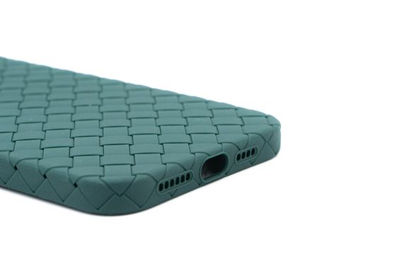 Силіконовий чохол Weaving case для iPhone 14 Plus pine green (плетінка)