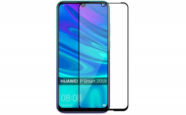 Захисне скло 9H Full Glue для Huawei P Smart 2019 black