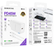Мережевий Зарядний Пристрій Borofone BA86A 1USB-C PD/QC 45W+Type-C to Type-C white