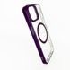 Чохол Fibra Window Leaf MagSafe для iPhone 13/14 clear/deep purple