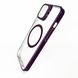 Чохол Fibra Window Leaf MagSafe для iPhone 13/14 clear/deep purple