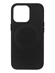 Чохол Leather with Magsafe для iPhone 13 Pro black без logo