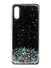 Накладка TPU Star Glitter для Samsung A02 black блискітки