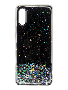 Накладка TPU Star Glitter для Samsung A02 black блискітки