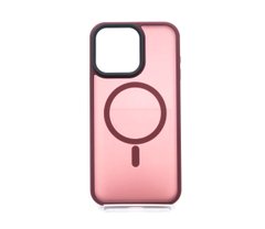 Чохол TPU+PC Metal Buttons with MagSafe Colorful для iPhone 15 Pro Max bordo