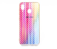 Накладка Carbon Gradient Hologram для Samsung A20/A30 pink/blue