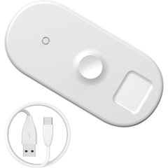 Бездротовий ЗП Baseus WX3in1 Smart 3in1 iPhone+iWatch+AirPods 18W white