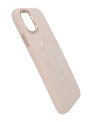 Чехол кожаный Bonbon Leather Metal Style with MagSafe для iPhone 11 light pink