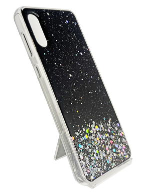 Накладка TPU Star Glitter для Samsung A02 black блискітки