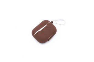 Чохол for AirPods Pro силіконовий Slim Logo 2в1 + карабін brown тех.пак.