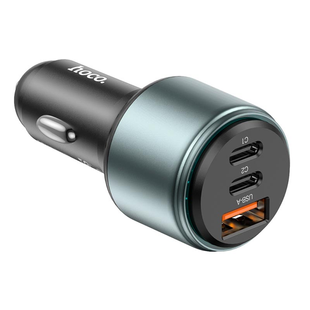Автомобильное зарядное устройство Hoco NZ9 Galloper 95W three-port 2Type-C/USB car holder black