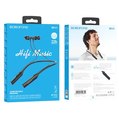 Bluetooth наушники Borofone BE65 gratified neck-mounted BT earphones black