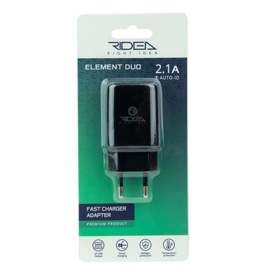 Сетевое зарядное устройство Ridea RW-21011 Element Duo 2.1A black