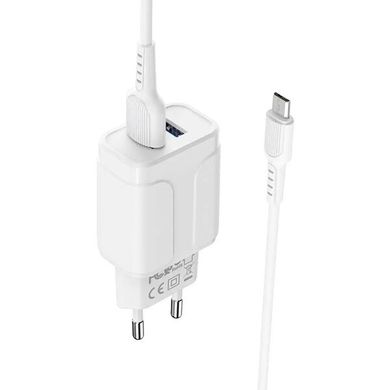 Сетевое зарядное устройство Borofone BA37A Micro 2USB 2.4A/1m white