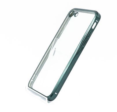 Силіконовий чохол Сlear для iPhone 7/8/SE dark green Full Camera з глянсовою окантовкою