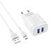 Сетевое зарядное устройство Borofone BA37A Micro 2USB 2.4A/1m white