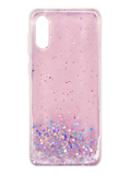 Накладка TPU Star Glitter для Samsung A02 Clear pink блискітки