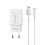 Мереживий зарядний пристрій Borofone BA37A Type-C (EU) 2USB 2.4A/1m white