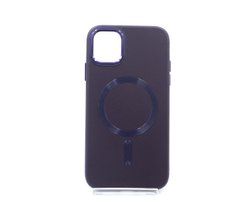 Чохол шкіряний Bonbon Leather Metal Style для iPhone 11 dark purple