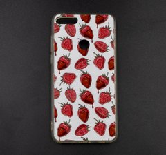 Силиконовый чехол Unique для Huawei Y7 2018 Strawberries in chocolate