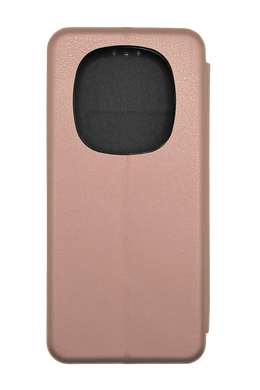 Чехол книжка Original кожа для Xiaomi Redmi Note 14 Pro 4G rose gold