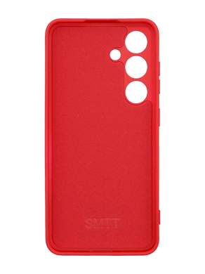 Силиконовый чехол SMTT для Samsung S24 red Full Camera с микрофиброй