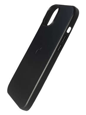 Чохол Leather with Magsafe для iPhone 15 Plus black