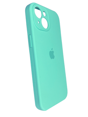 Силиконовый чехол Full Cover для iPhone 15 azure (marine green) Full Camera